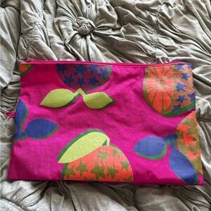 Large go pouch in collaged fruit